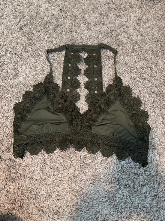 aerie Other - aerie Olive Green Lace Halter Bralette